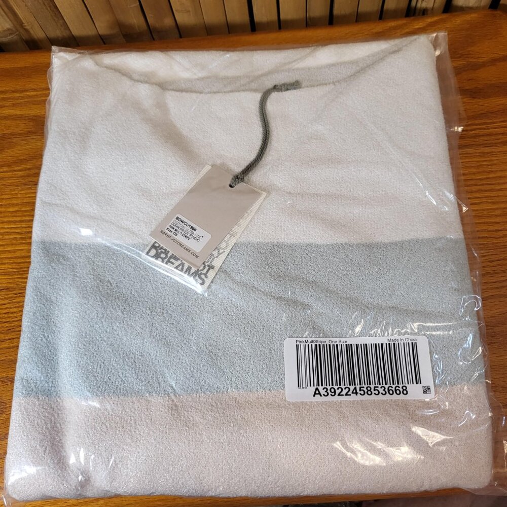 Barefoot Dreams Cozy Chic Ultra Lite Ocean Breeze Poncho One Size Pink Multi - Picture 2 of 6